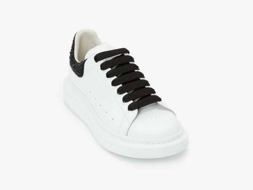 Alexander McQueen Men's Oversized Sneaker in White/jet Black
