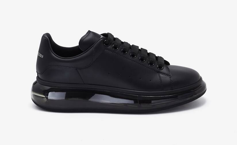 Alexander McQueen Men's Oversized Transparent Sole Sneaker in Black