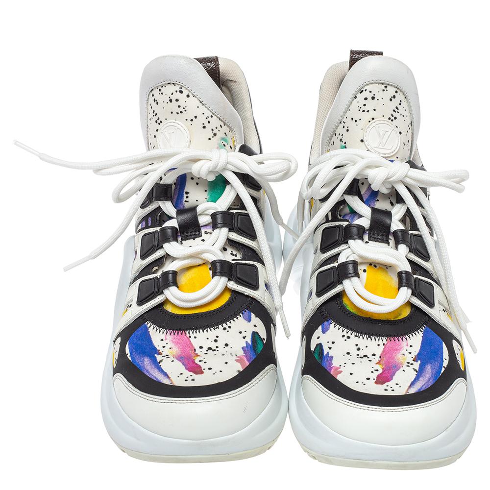 Louis Vuitton Multicolor Leather And Canvas Archlight Trainer Sneakers