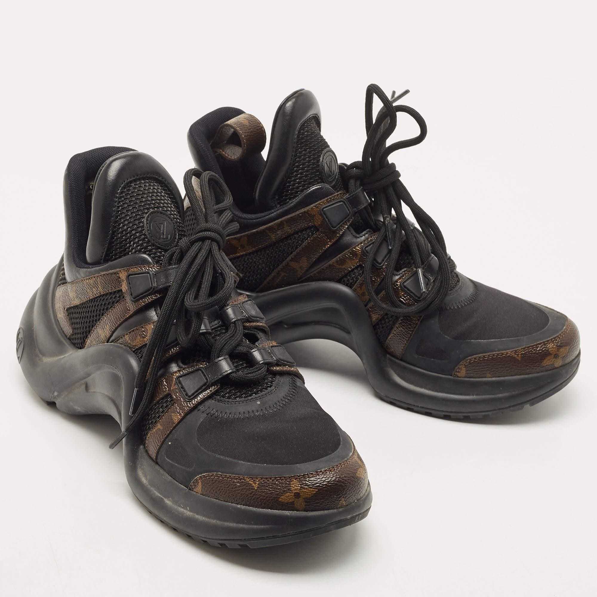 Louis Vuitton Brown/Black Canvas and Leather Archlight Sneakers