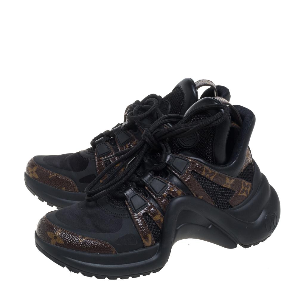 Louis Vuitton Black Monogram Canvas And Mesh Archlight Sneakers