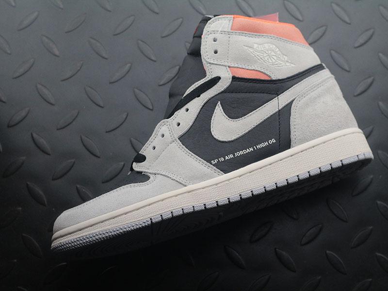 Jordan 1 Retro High Neutral Grey Hyper Crimson