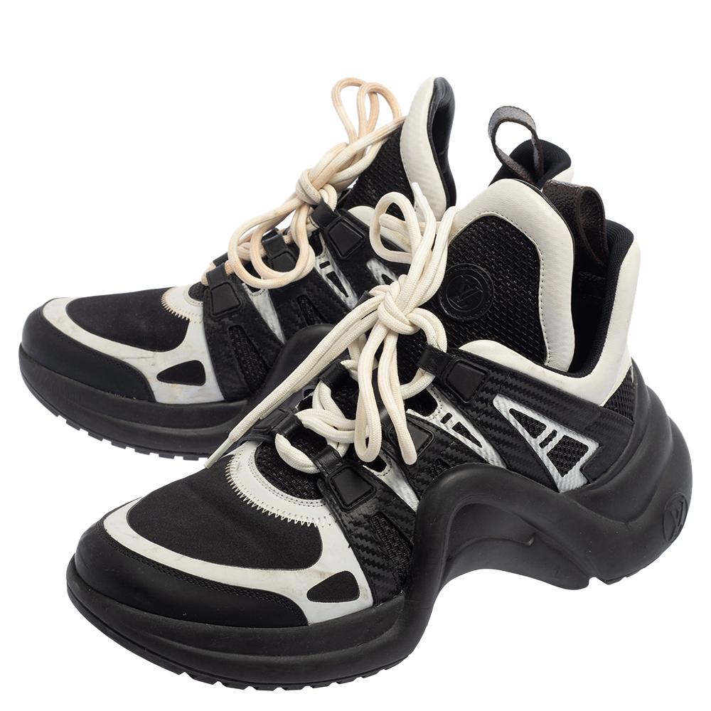 Louis Vuitton White/Black Leather And Mesh Archlight Sneakers