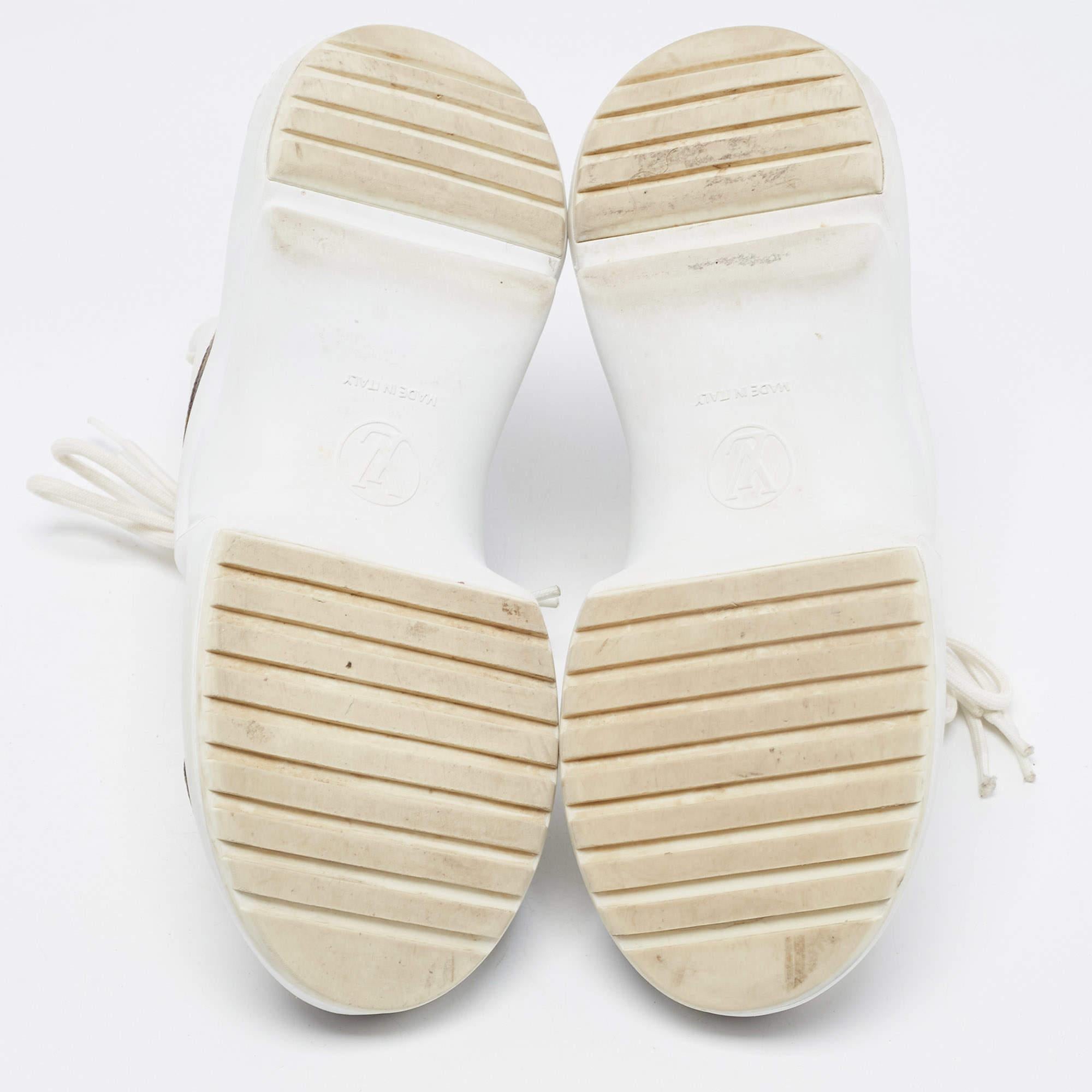 Louis Vuitton White/Brown Mesh and Monogram Canvas Archlight Sneakers