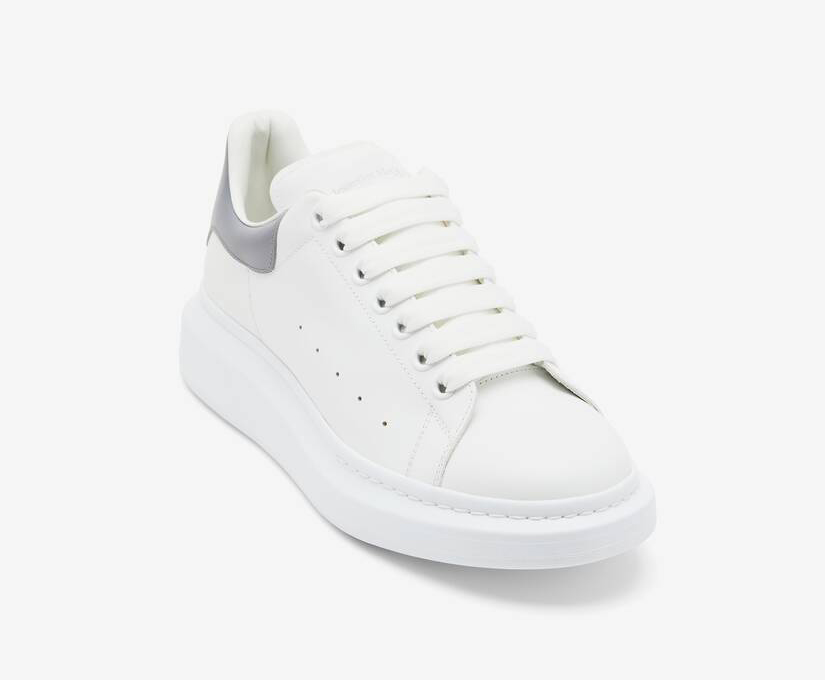 Alexander McQueen Men's Oversized Sneaker in White/grey