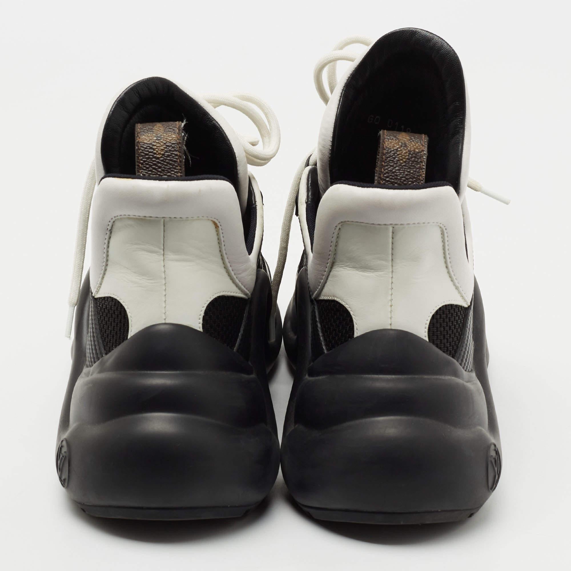 Louis Vuitton Black/White Mesh and Leather Archlight Sneakers