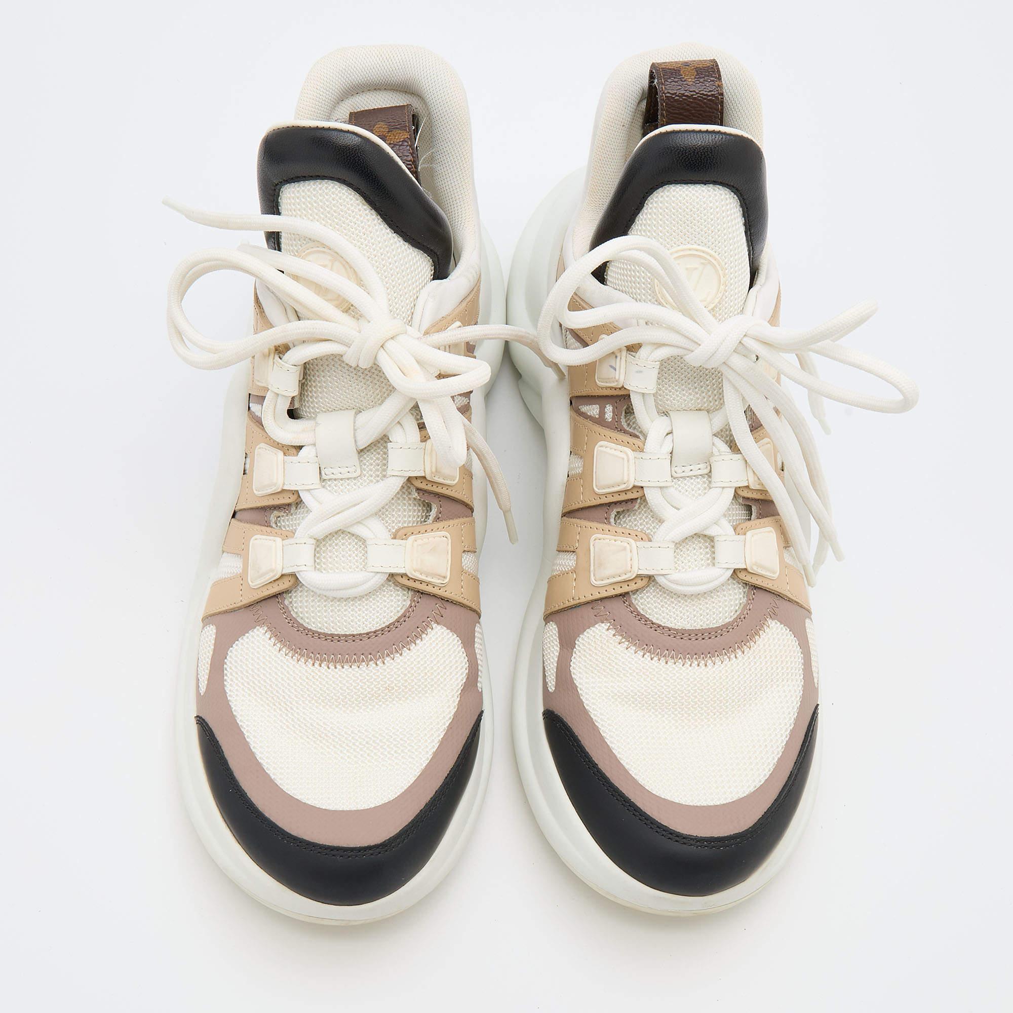 Louis Vuitton Multicolor Mesh and Leather Archlight Sneakers