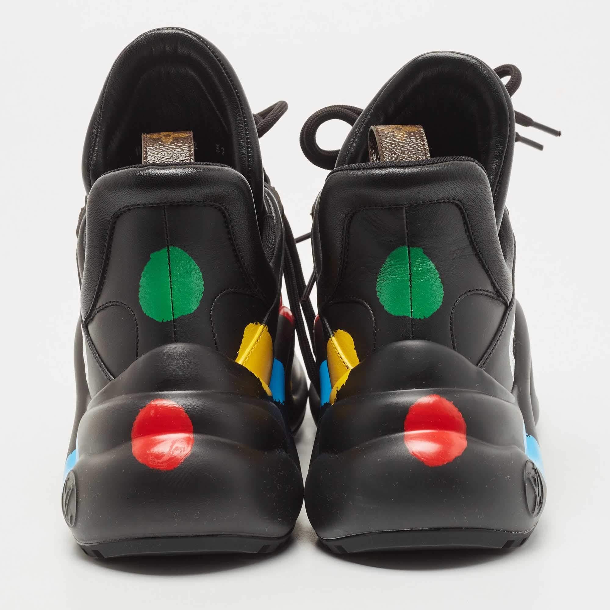 Louis Vuitton Black/Brown Monogram Canvas and Leather Archlight Sneakers