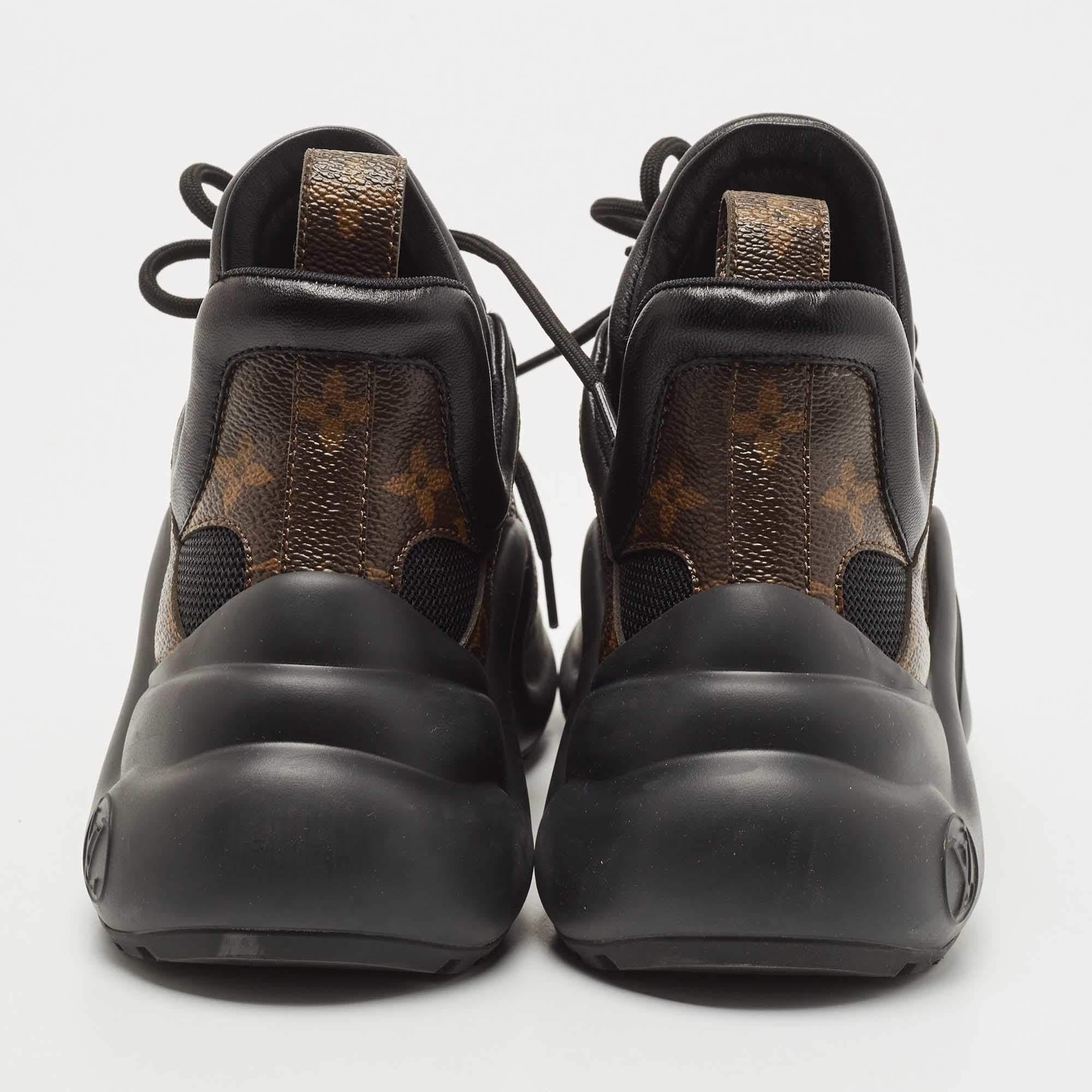 Louis Vuitton Black/Brown Monogram Canvas and Mesh Archlight Sneakers