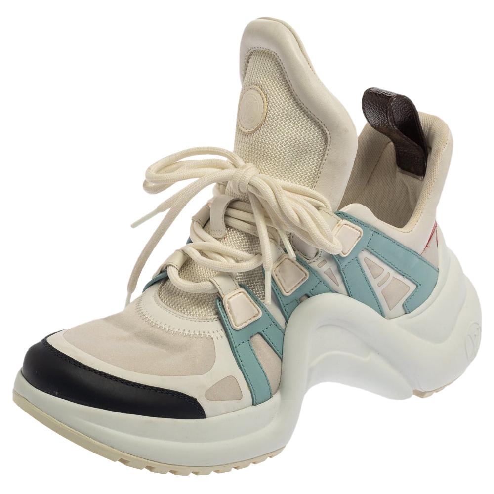 Louis Vuitton Mesh And Monogram Canvas Archlight Lace Up Sneakers