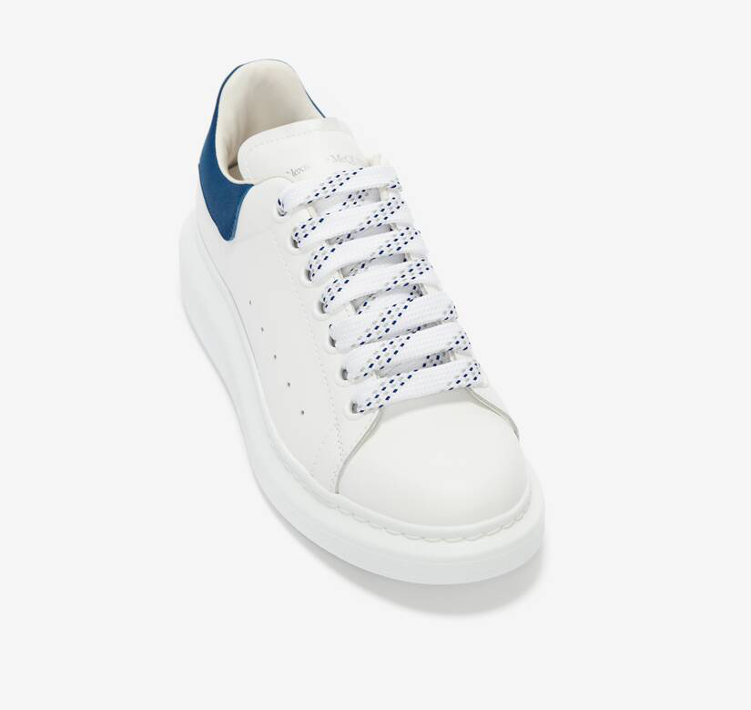 Alexander McQueen Men's Oversized Sneaker in White/paris Blue