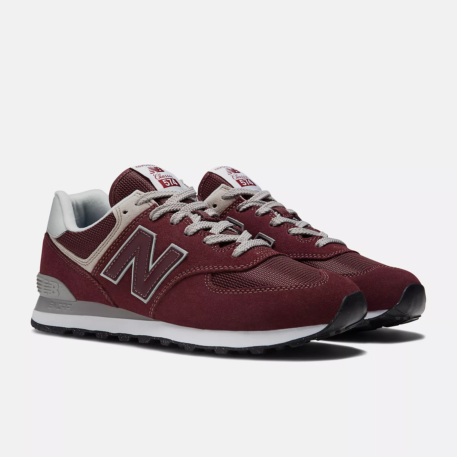 New Balance 574 Running Sneakers -  Men's/Women's-Burgundy with White