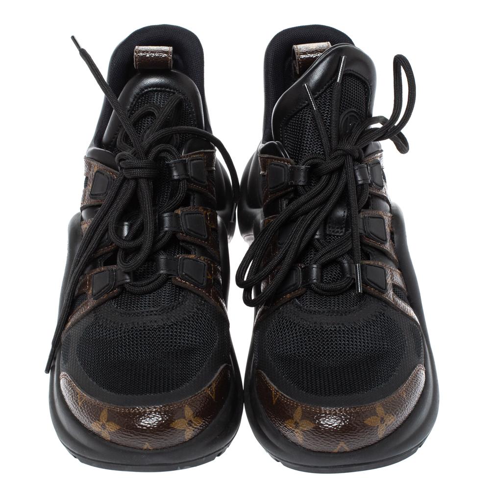 Louis Vuitton Black Monogram Canvas And Mesh LV Archlight Sneakers