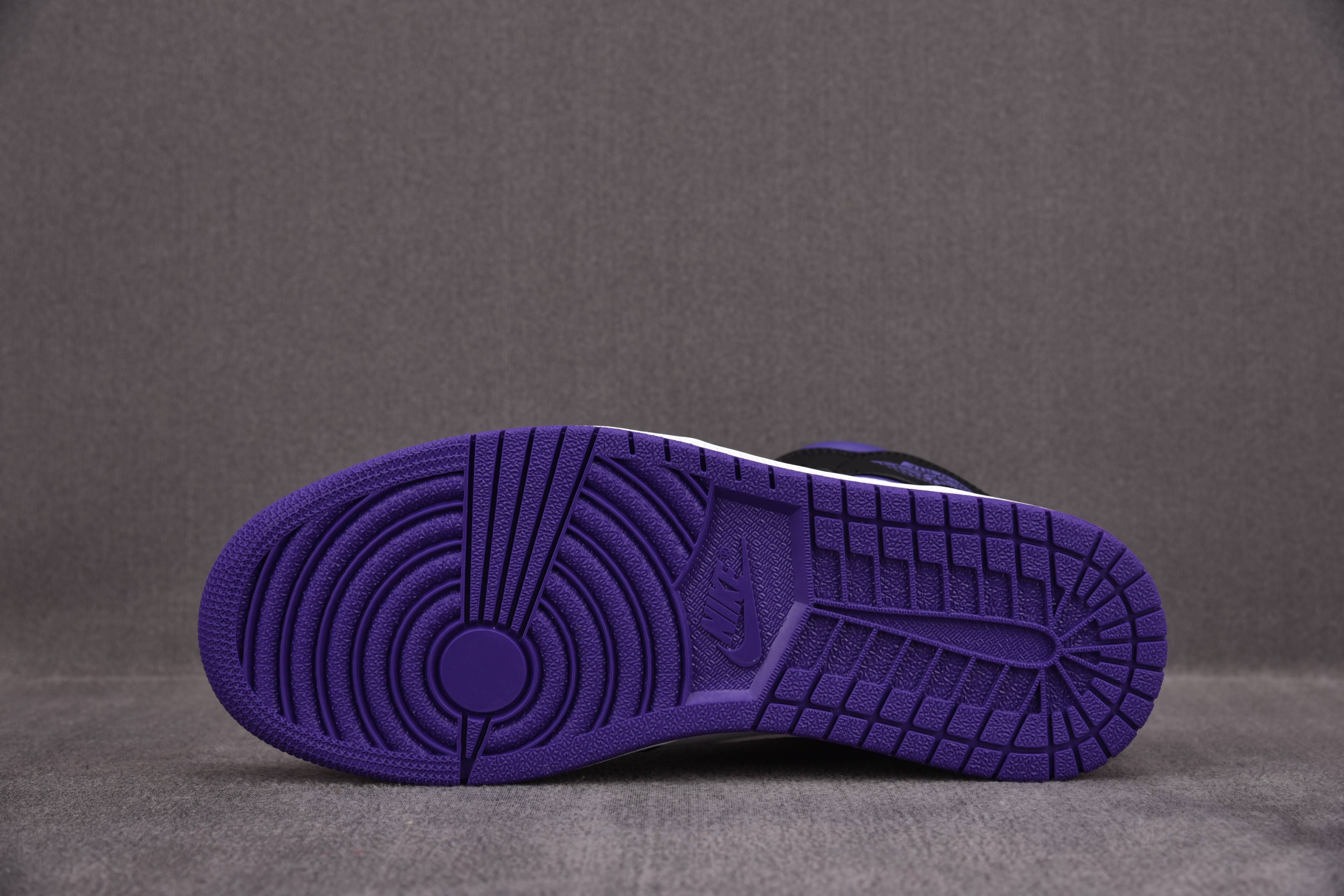 Jordan 1 Mid White Black Purple