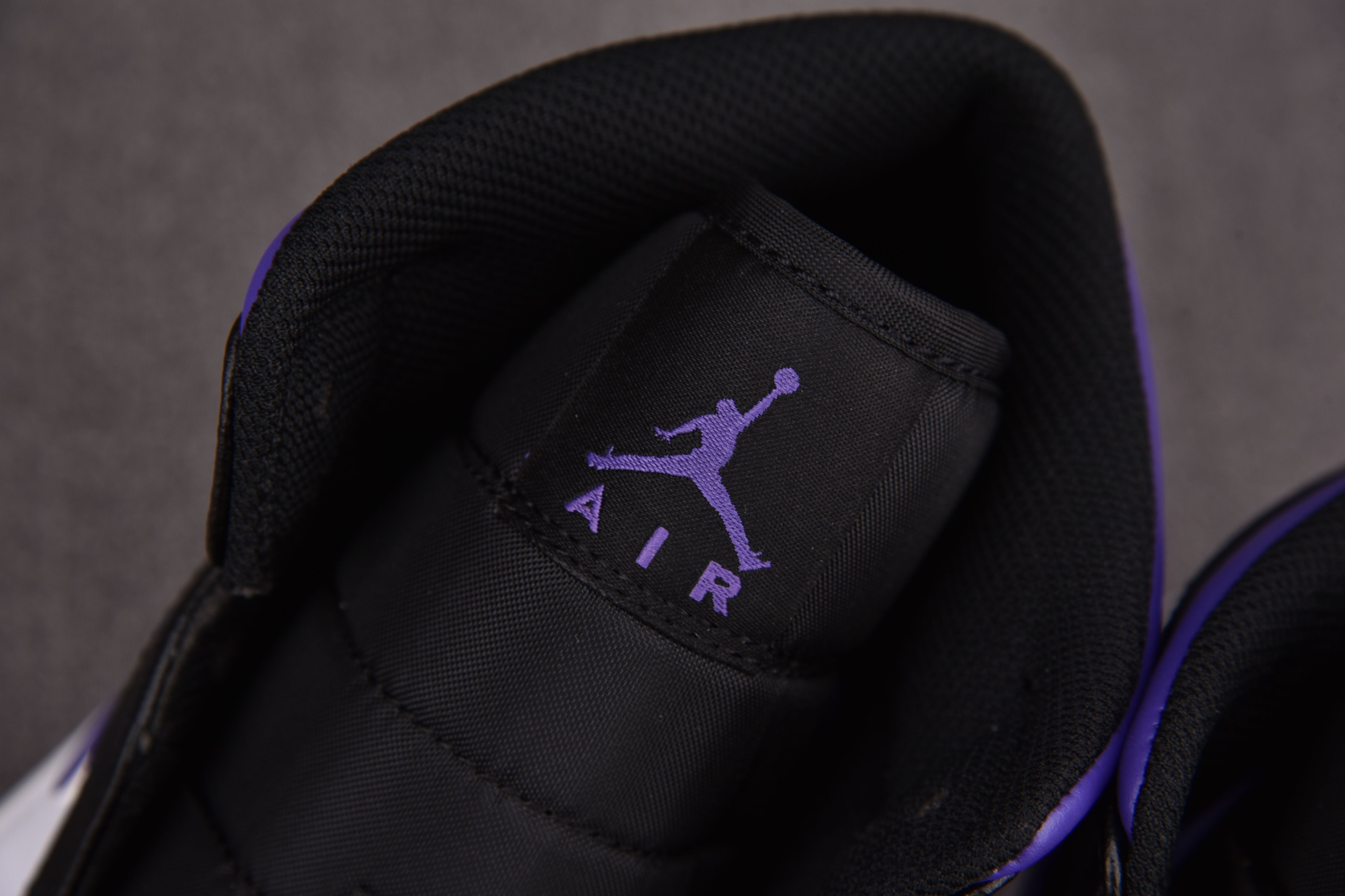 Jordan 1 Mid White Black Purple