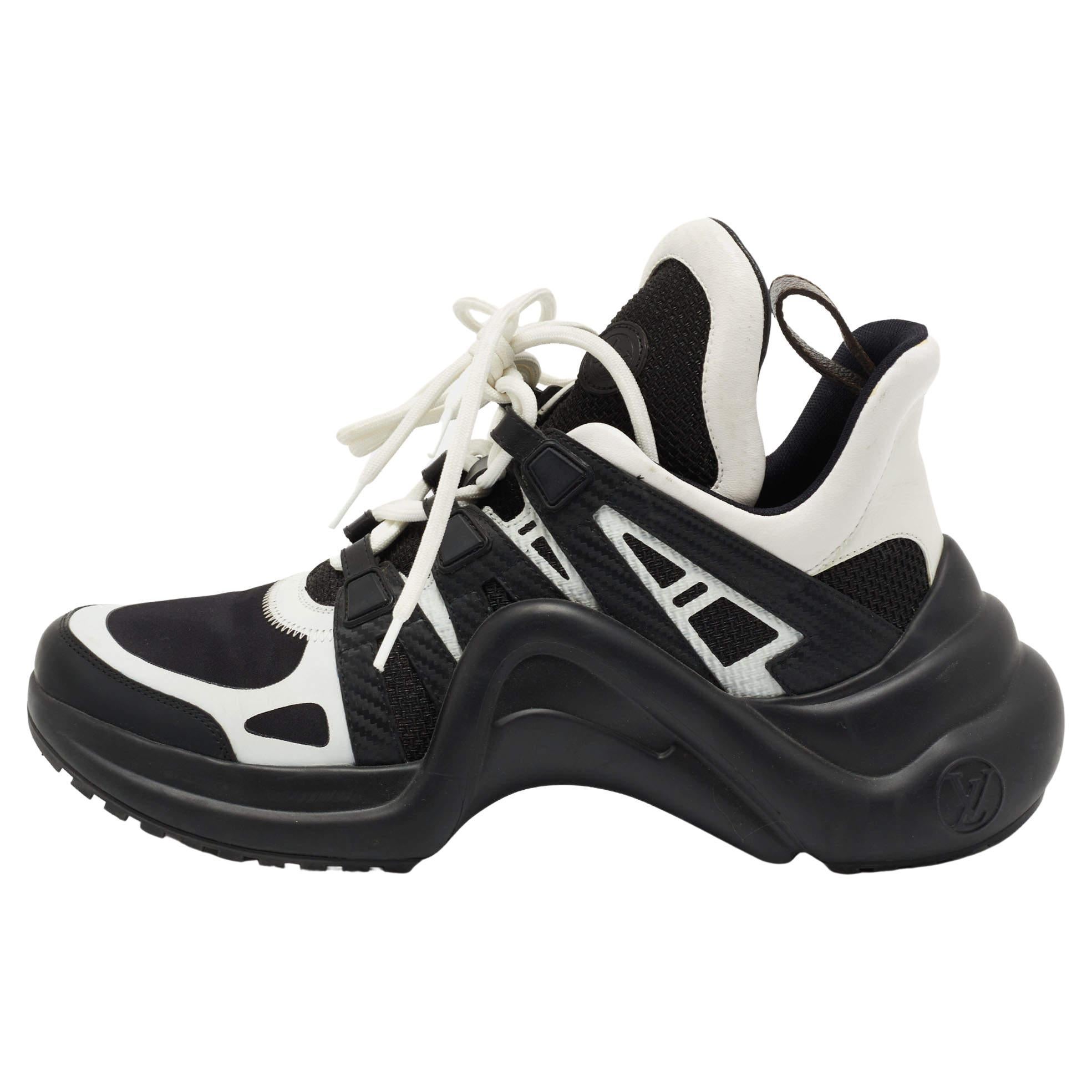 Louis Vuitton Black/White Mesh and Leather Archlight Sneakers