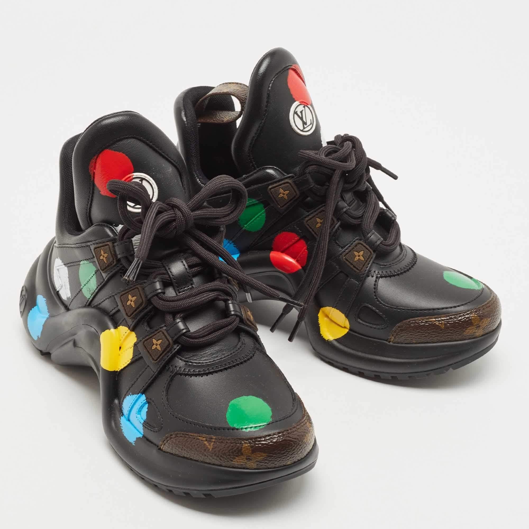 Louis Vuitton Black/Brown Monogram Canvas and Leather Archlight Sneakers