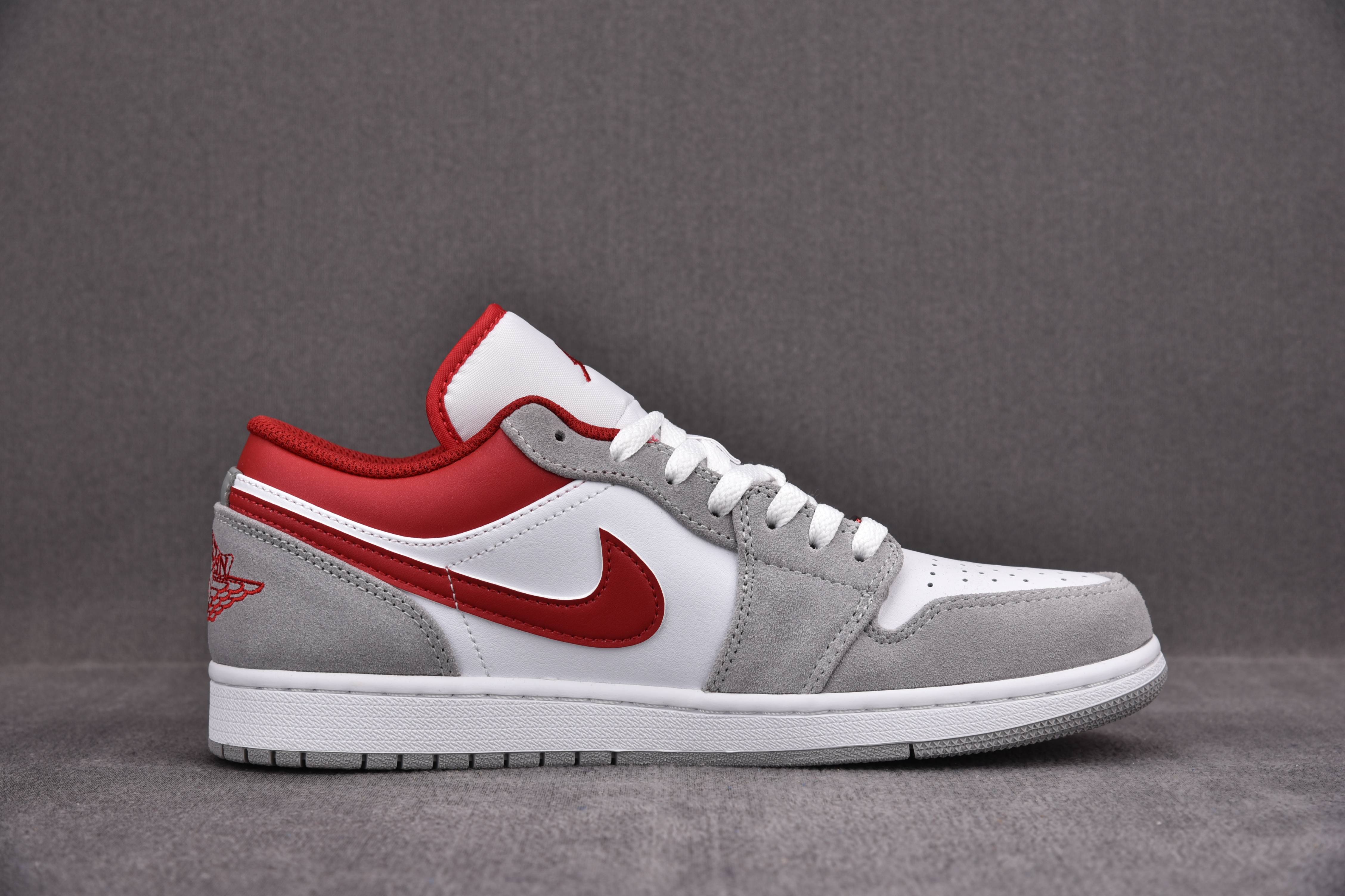 Jordan 1 Low SE Light Smoke Grey Gym Red