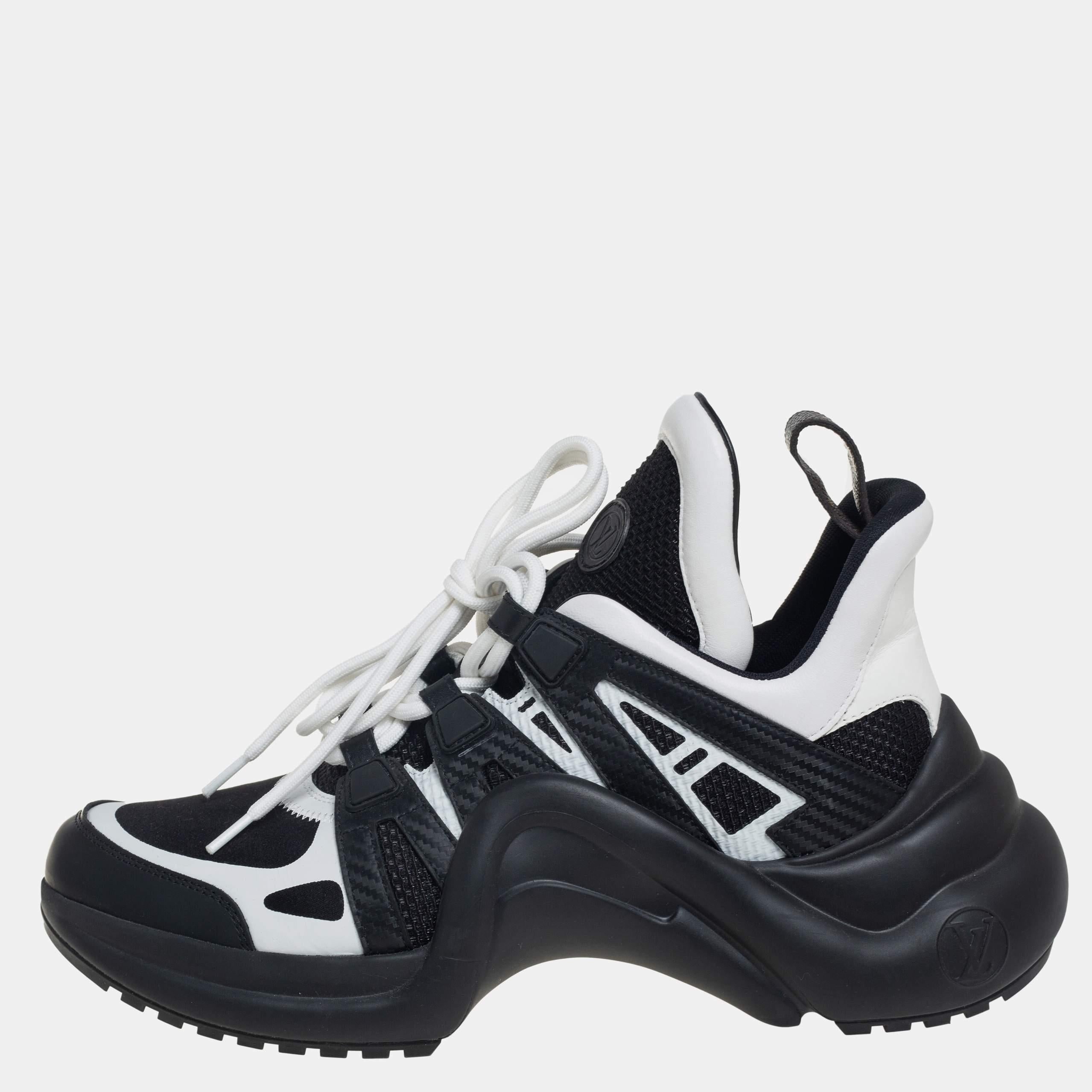 Louis Vuitton Black/White Neoprene and Leather Archlight Sneakers