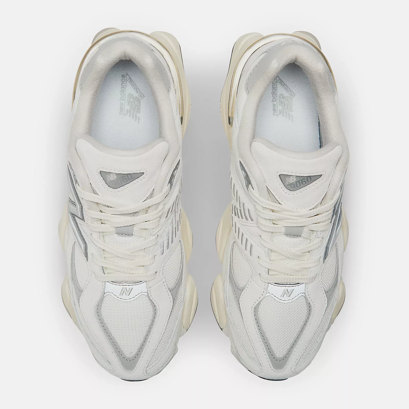 New Balance Unisex 9060 Sneakers -  Men's/Women's Sea Salt with Concrete and Silver Metallic