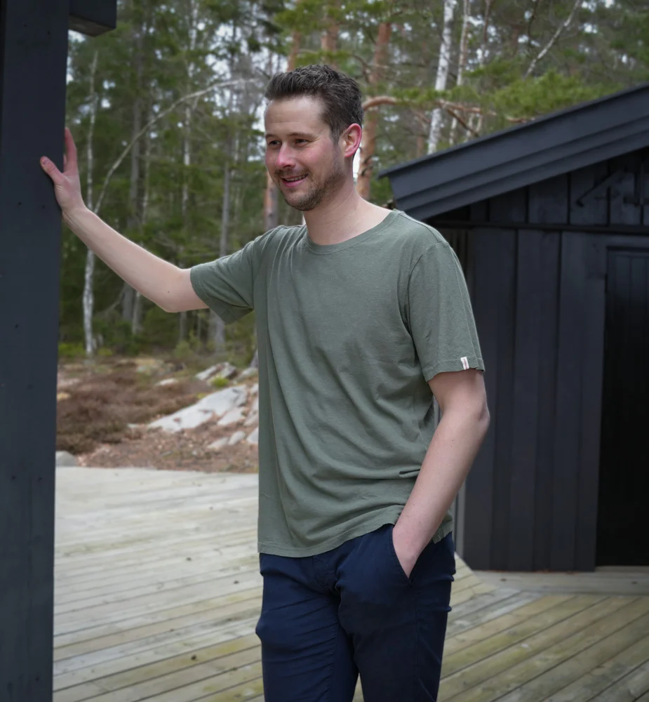 Amundsen Sports Linen Tee Mens Olive Ash