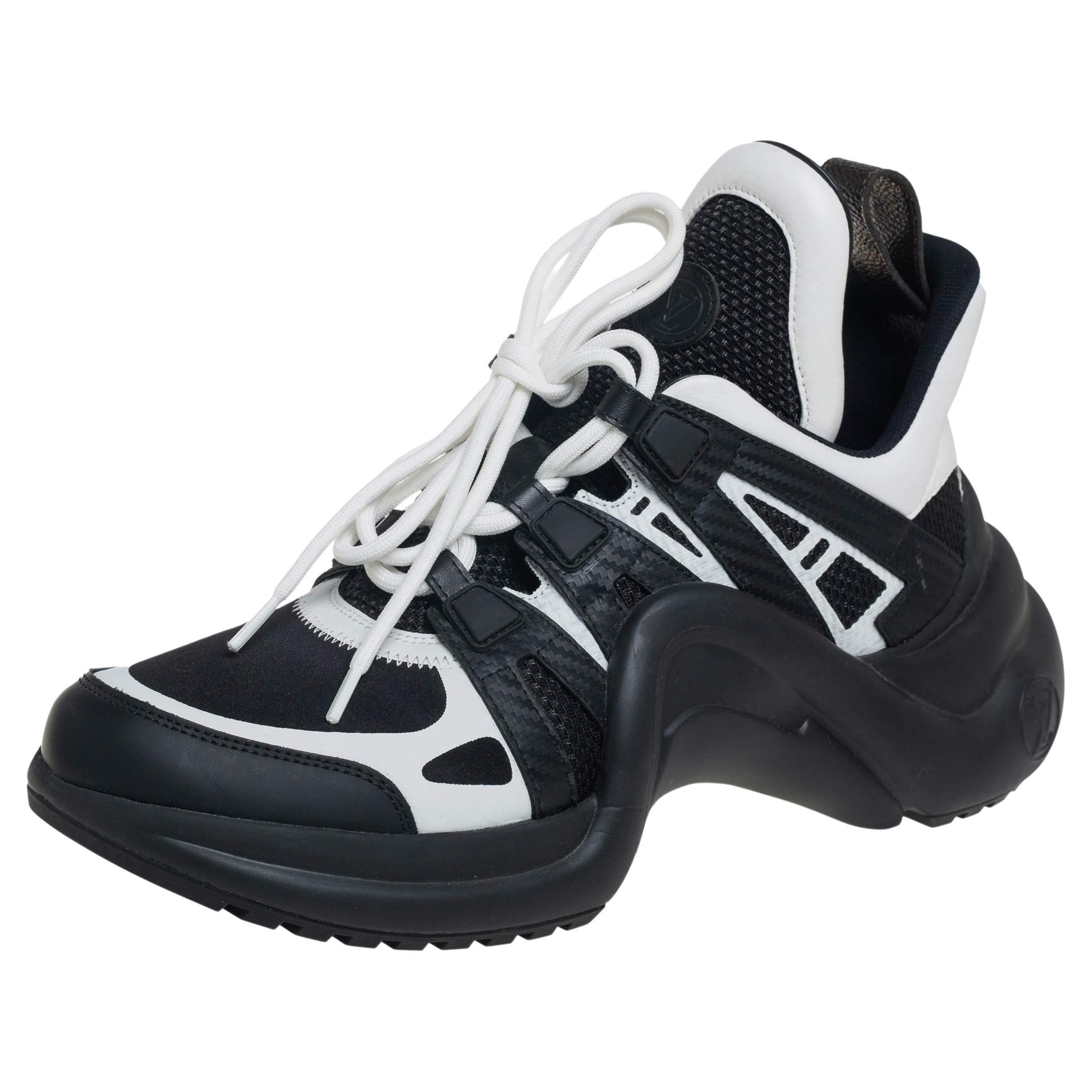 Louis Vuitton Black/White Neoprene and Leather Archlight Sneakers