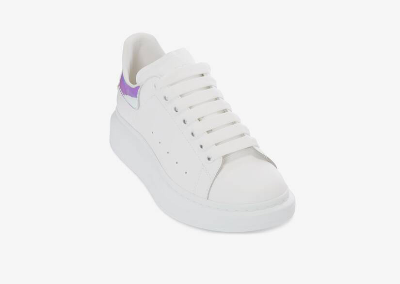 Alexander McQueen Men's Oversized Sneaker in White/shock Pink