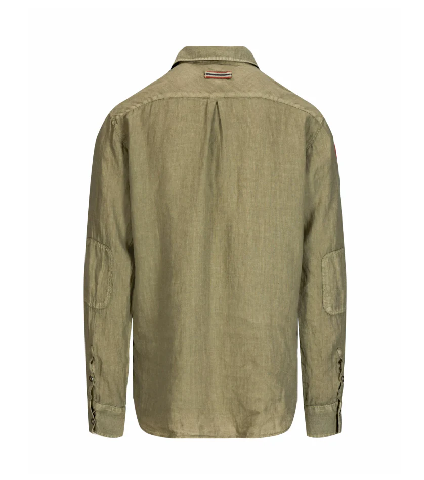 Amundsen Sports Safari Linen Shirt G. Dyed Mens Olive Ash