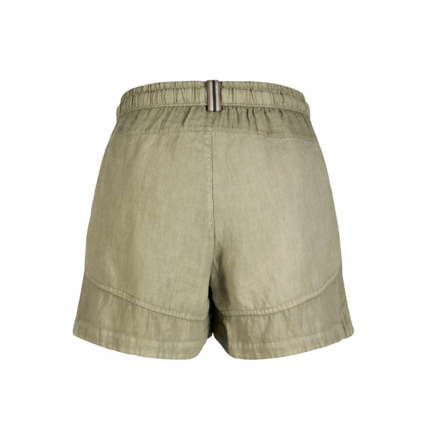 Amundsen Sports Safari Linen Shorts Womens Olive Ash