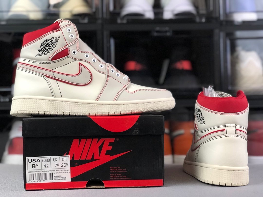Jordan 1 Retro High Phantom Gym Red