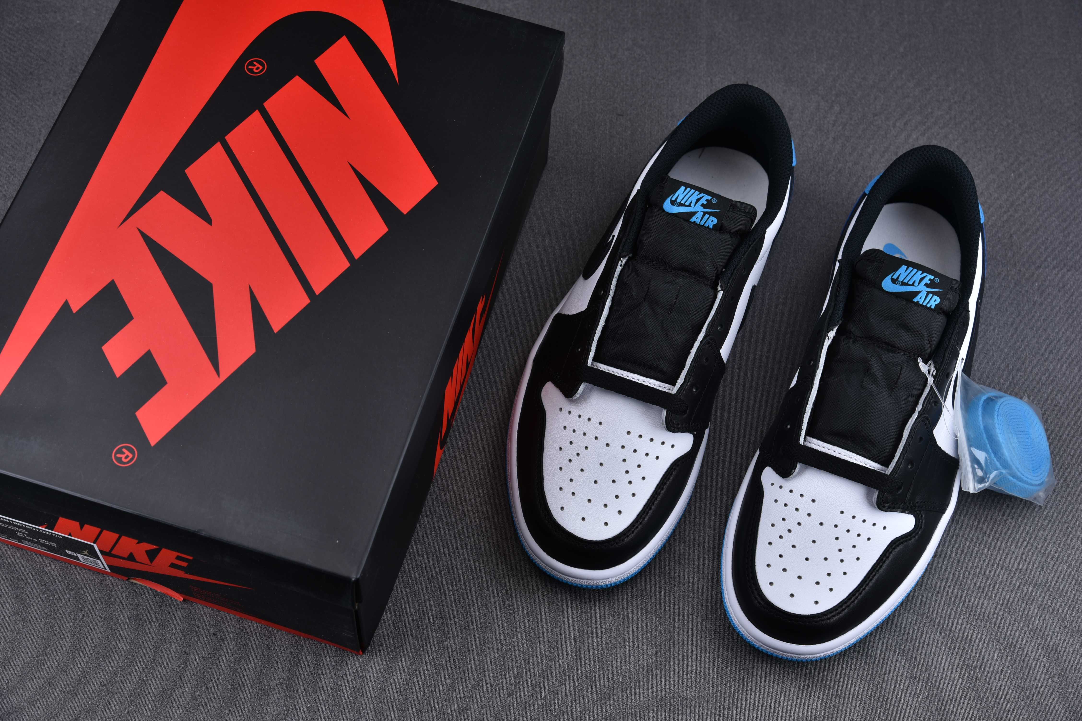 Jordan 1 Retro Low OG Black Dark Powder Blue