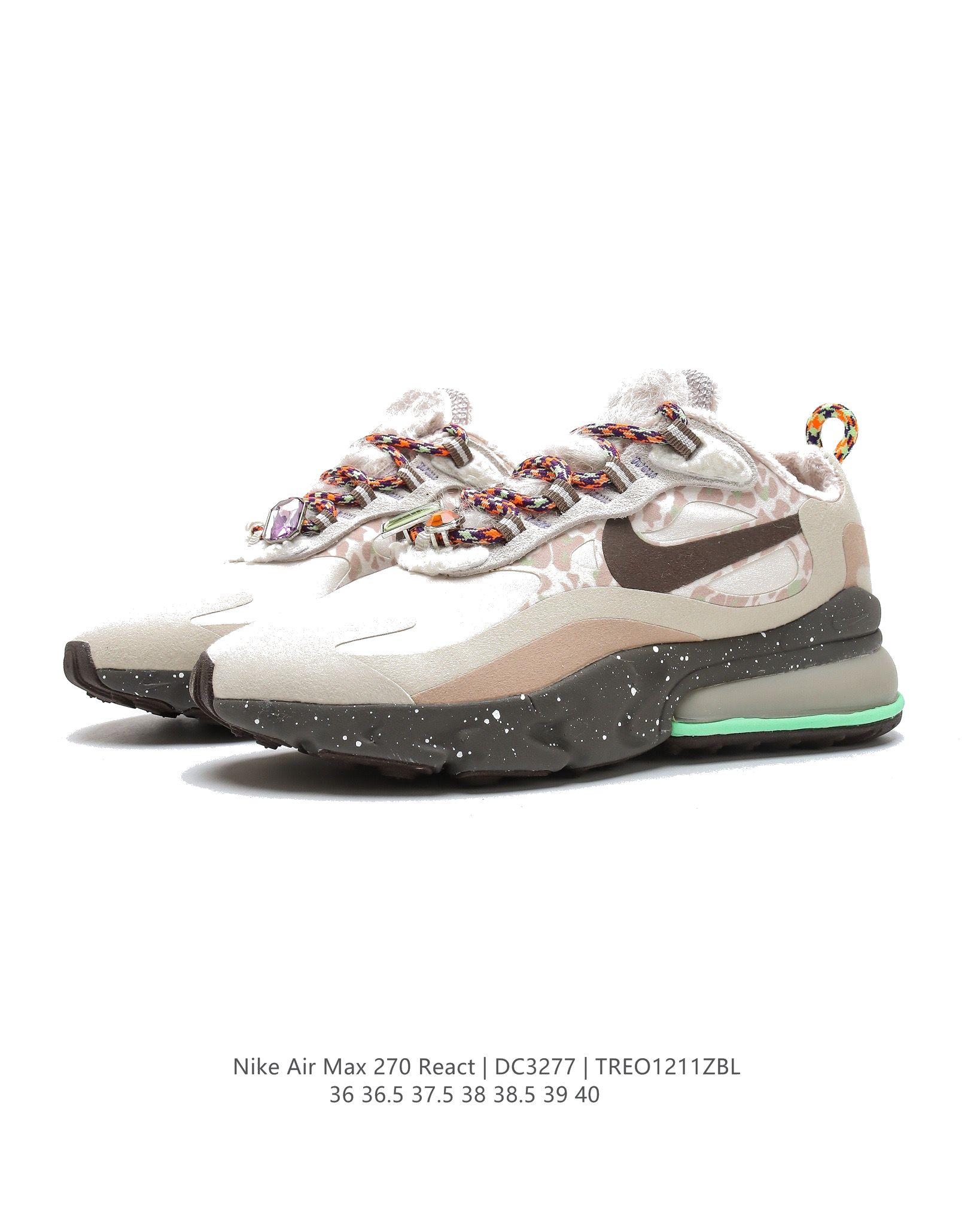 Nike Air Max 270 React SEBeige Orange Purple DC3276-101 Dames Schoenen-1