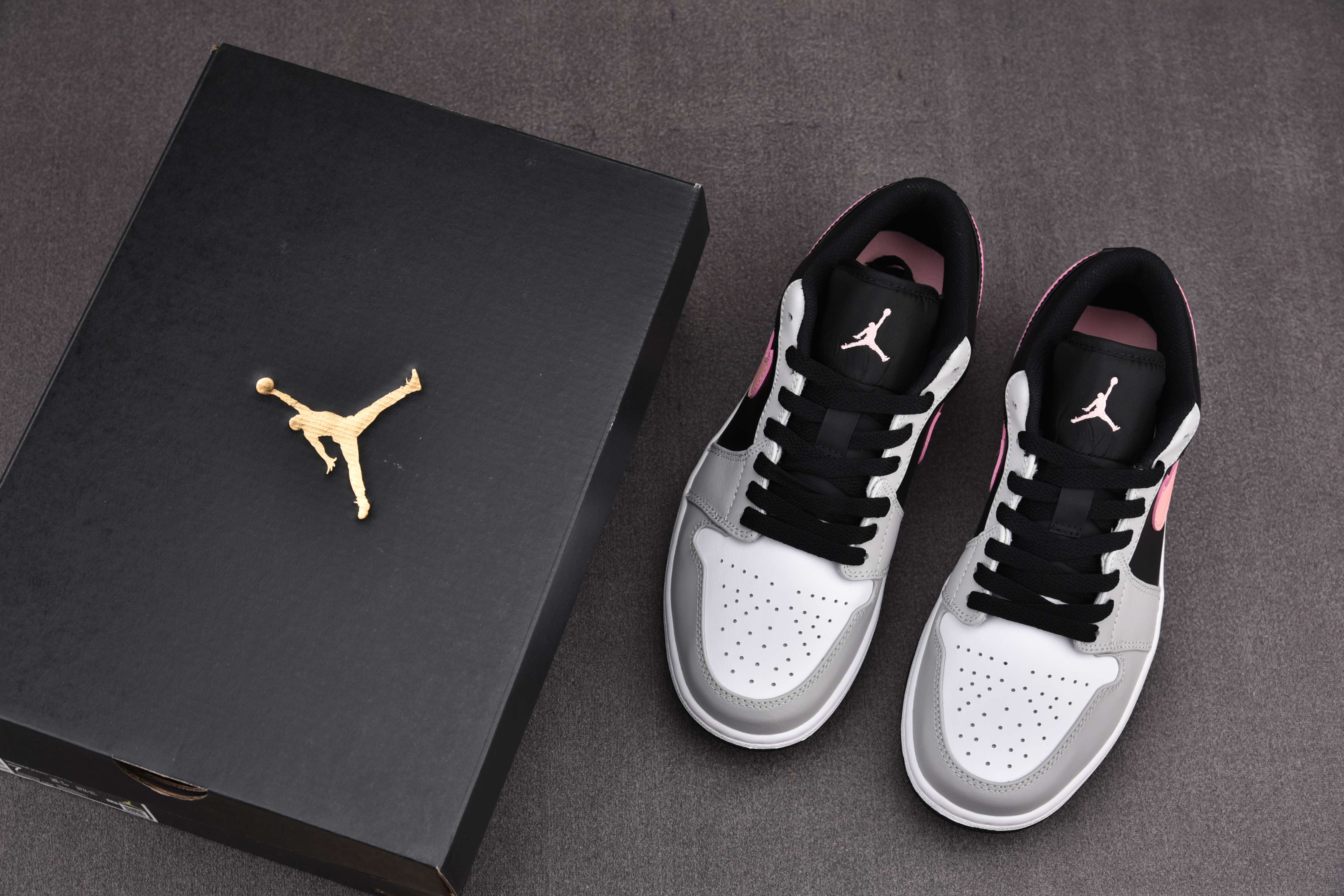 Jordan 1 Low Black Grey Pink