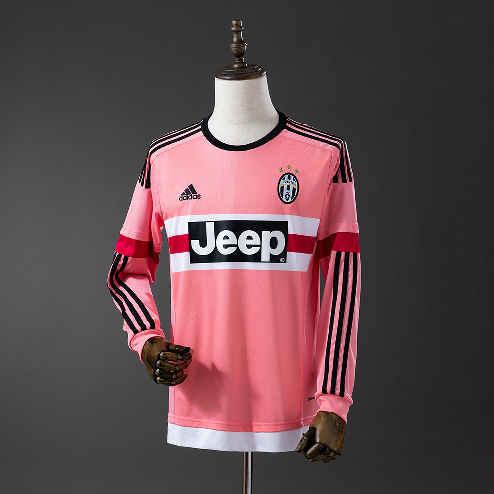 Juventus 2015/16 Away Long Sleeve Retro Jersey – Vintage Replica Football Soccer Shirt – S–XXL
