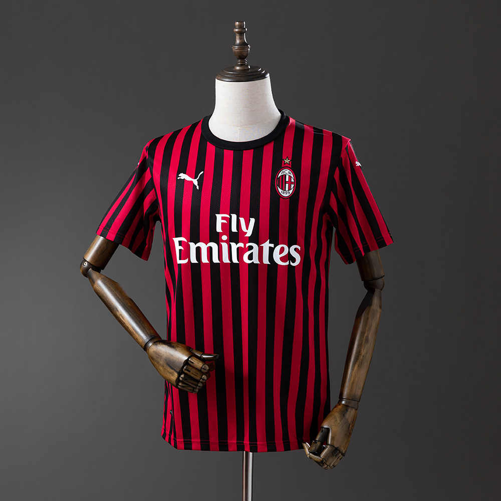 AC Milan 2019/20 Home Retro Jersey – Vintage Replica Football Soccer Shirt – S–XXL