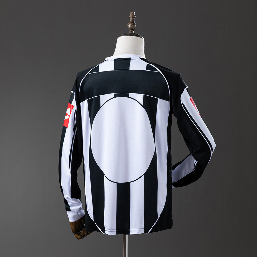 Juventus 2002/03 Home Long Sleeve Retro Jersey – Vintage Replica Football Soccer Shirt – S–XXL