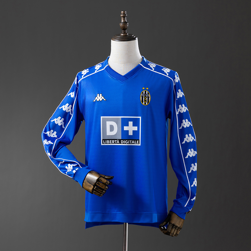 Juventus 1999/00 Away Long Sleeve Retro Jersey – Vintage Replica Football Soccer Shirt – S–XXL