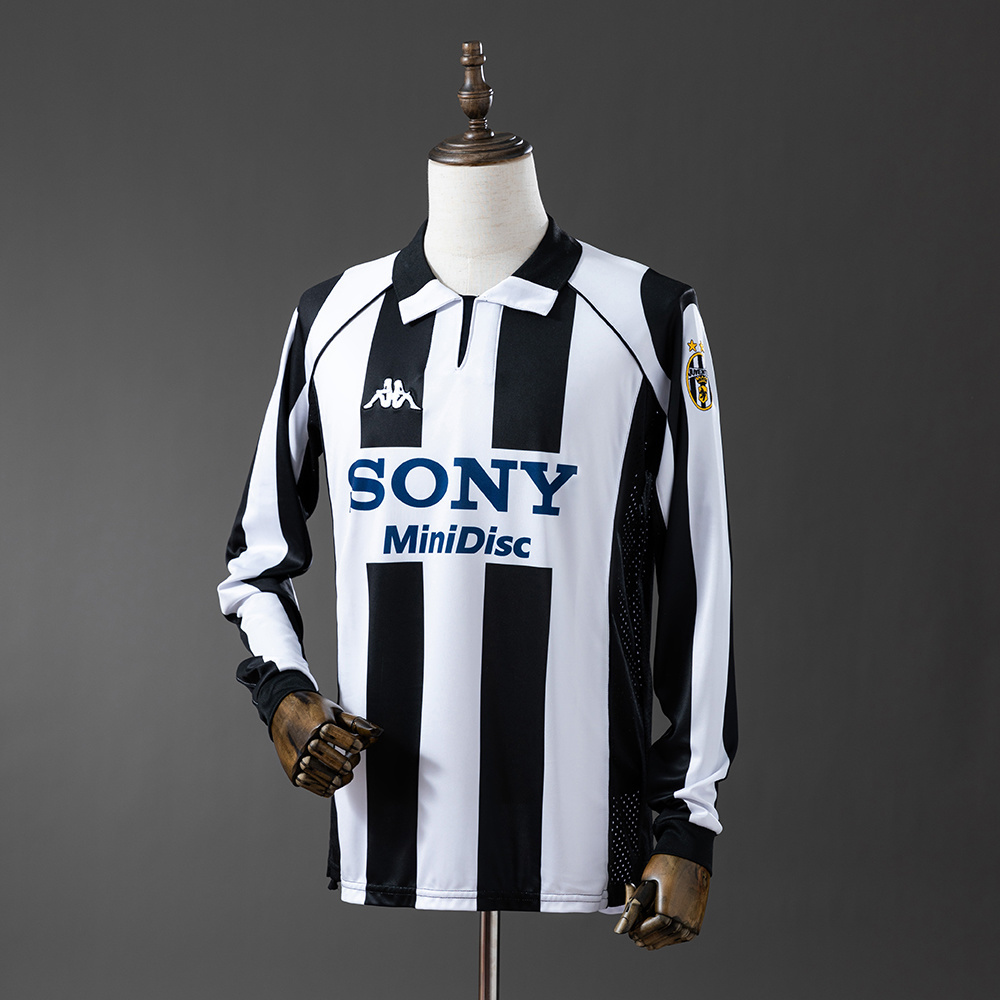 Juventus 1997/98 Home Long Sleeve Retro Jersey – Vintage Replica Football Soccer Shirt – S–XXL
