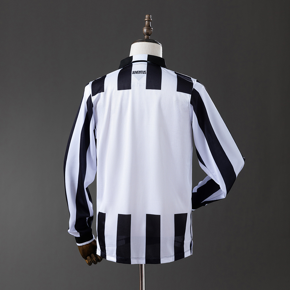 Juventus 2014/15 Home Long Sleeve Retro Jersey – Vintage Replica Football Soccer Shirt – S–XXL