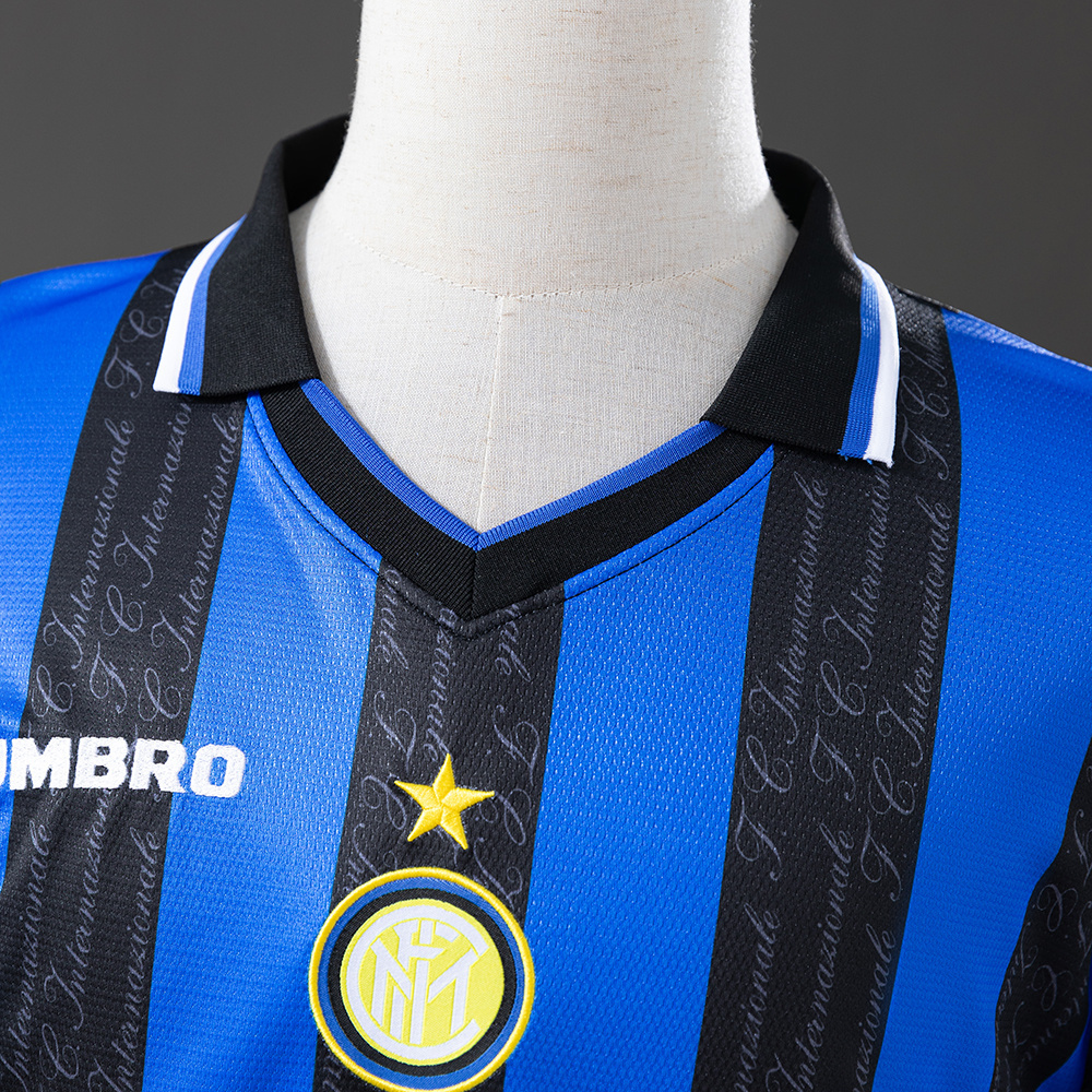 Inter Milan 1997/98 Home Long Sleeve Retro Jersey – Vintage Replica Football Soccer Shirt – S–XXL