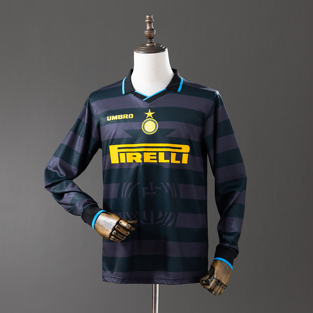 Inter Milan 1997/98 Third Away Long Sleeve Retro Jersey – Vintage Replica Football Soccer Shirt – S–XXL