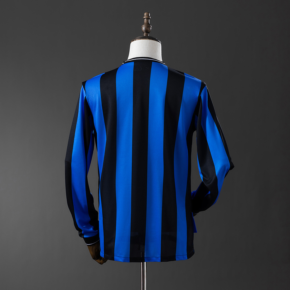 Inter Milan 2009/10 Home Retro Long Sleeve Jersey – Vintage Replica Football Soccer Shirt – S–XXL