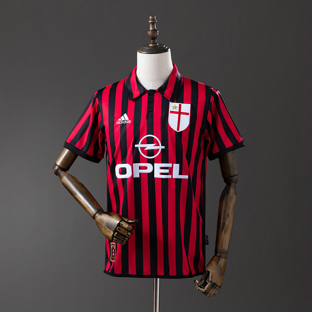 AC Milan 1999/00 Home Retro Jersey – Vintage Replica Football Soccer Shirt – S–XXL