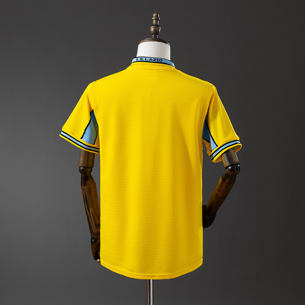 Lazio 1998/99 Yellow Retro Jersey – Vintage Replica Football Soccer Shirt – S–XXL