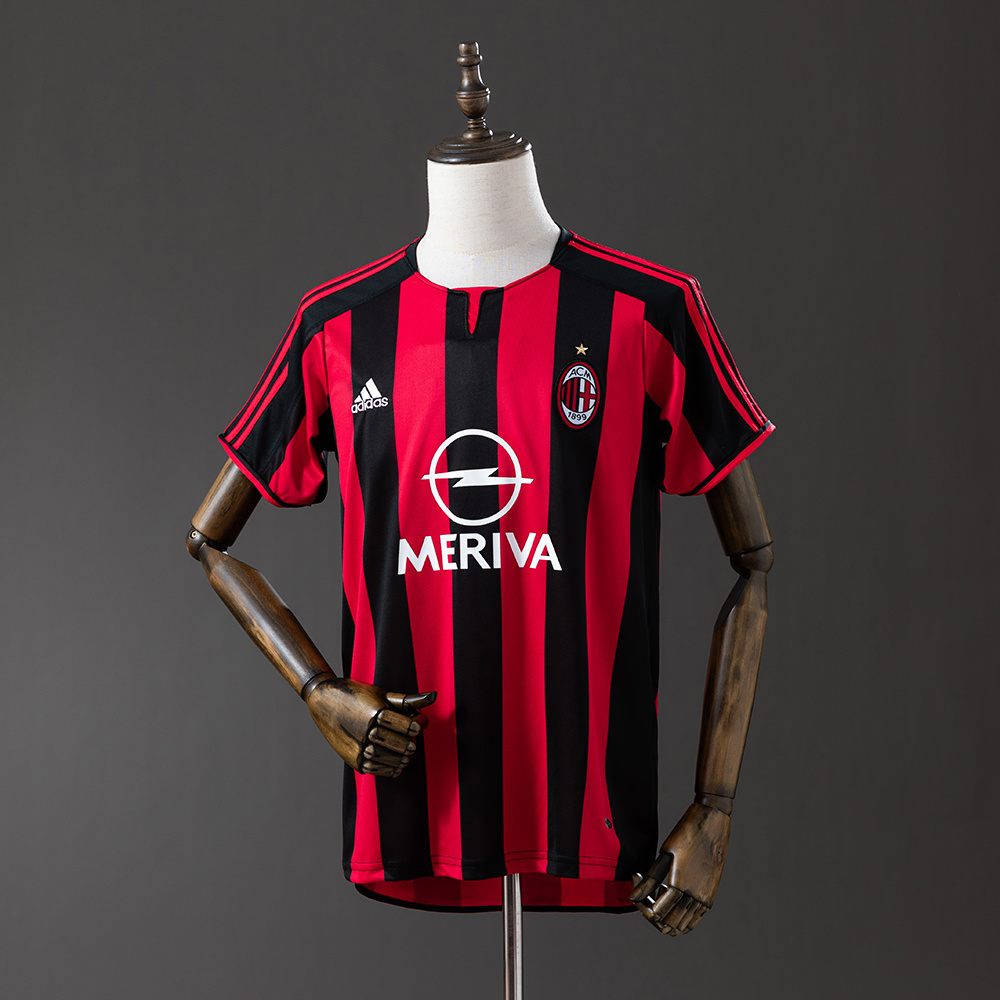 AC Milan 2003/04 Home Retro Jersey – Vintage Replica Football Soccer Shirt – S–XXL
