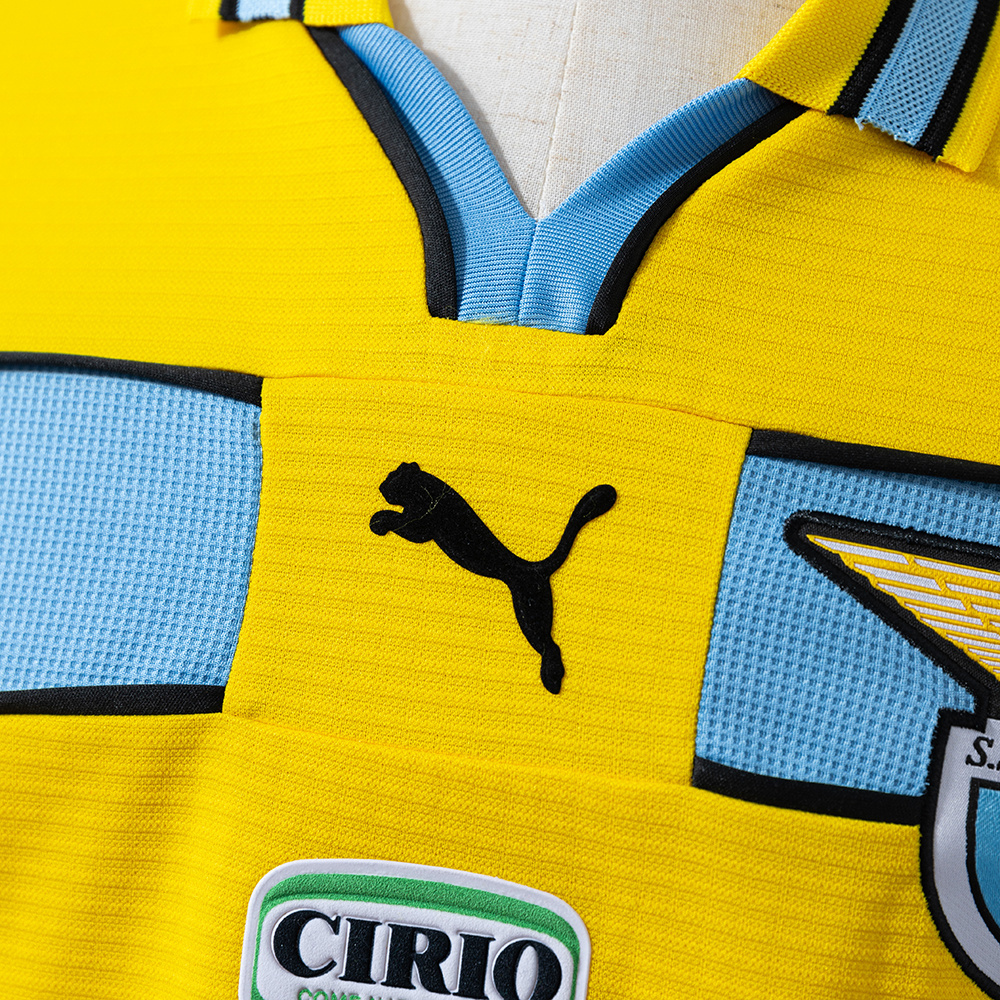Lazio 1998/99 Yellow Retro Jersey – Vintage Replica Football Soccer Shirt – S–XXL