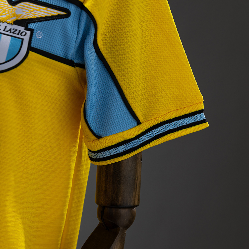 Lazio 1998/99 Yellow Retro Jersey – Vintage Replica Football Soccer Shirt – S–XXL