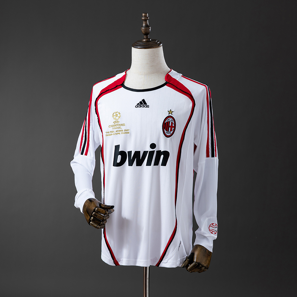 AC Milan 2006/07 Away Long Sleeve Retro Jersey – Vintage Replica Football Soccer Shirt – S–XXL
