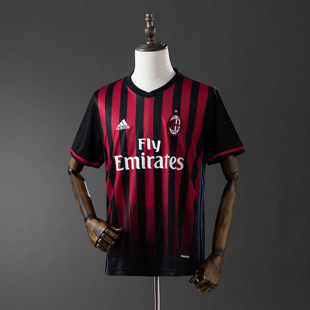 AC Milan 2016/17 Home Retro Jersey – Vintage Replica Football Soccer Shirt – S–XXL