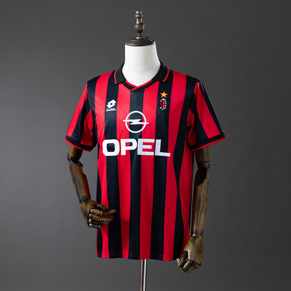 AC Milan 1995/96 Home Retro Jersey – Vintage Replica Football Soccer Shirt – S–XXL